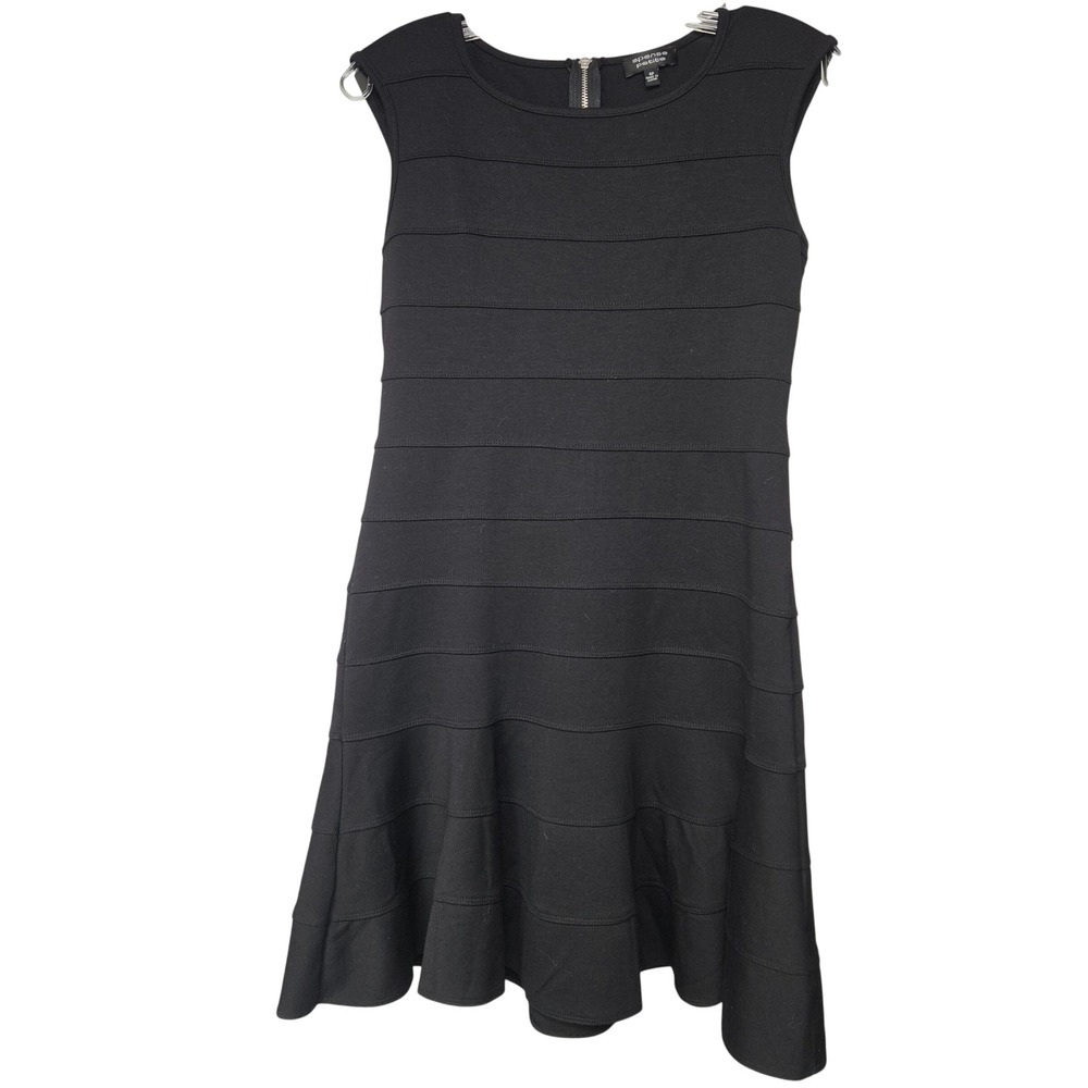 Spense Petite Womens Black Tiered Fit & Flare Bandage Dress Sleeveless 4P 86648P